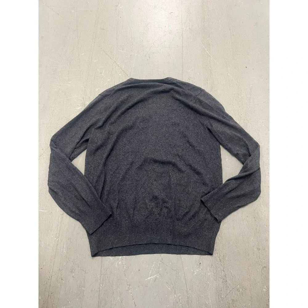 Banana Republic Sweater Men Medium Gray Slik Blend V-Neck Luxury Business Casual